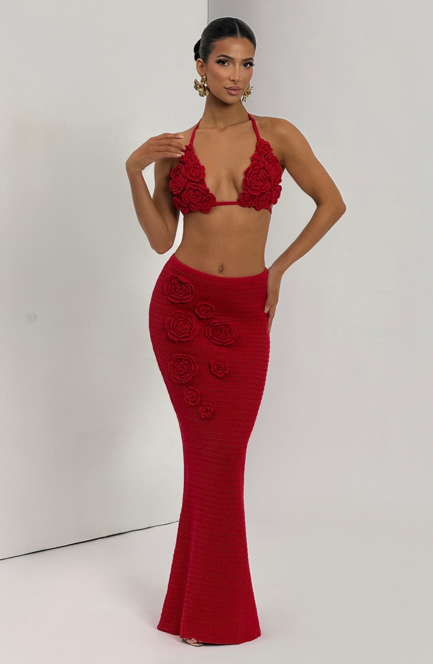 Nerida Maxi Skirt - Red